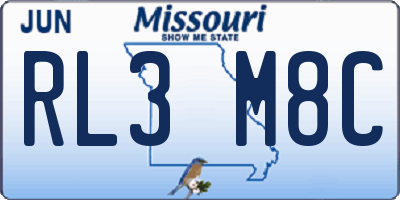 MO license plate RL3M8C