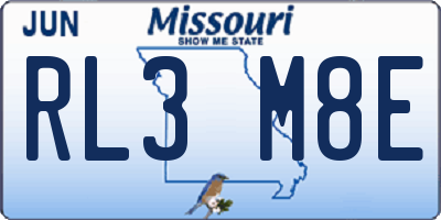 MO license plate RL3M8E