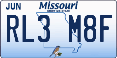 MO license plate RL3M8F