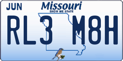 MO license plate RL3M8H