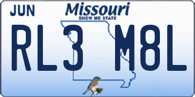 MO license plate RL3M8L