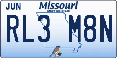 MO license plate RL3M8N