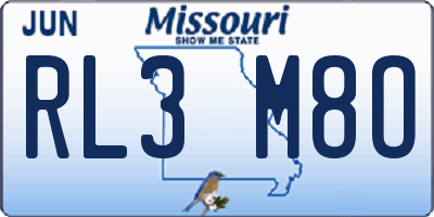 MO license plate RL3M8O