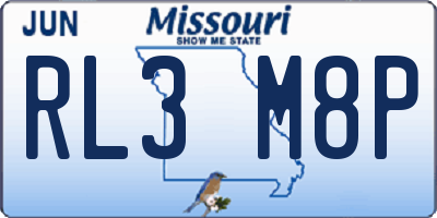 MO license plate RL3M8P