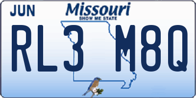 MO license plate RL3M8Q