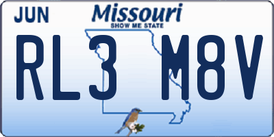 MO license plate RL3M8V