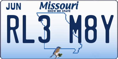 MO license plate RL3M8Y