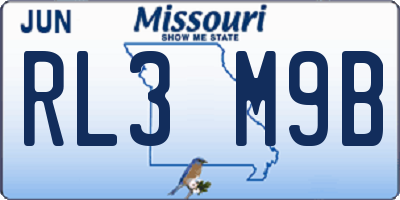 MO license plate RL3M9B