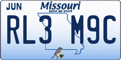 MO license plate RL3M9C