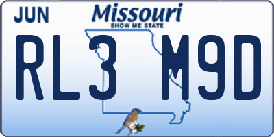 MO license plate RL3M9D