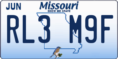 MO license plate RL3M9F