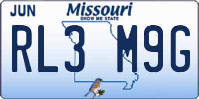MO license plate RL3M9G
