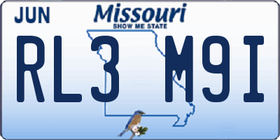 MO license plate RL3M9I