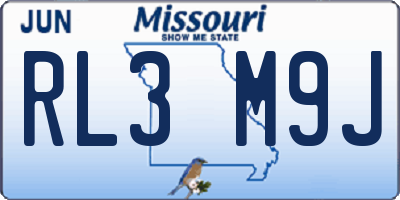 MO license plate RL3M9J