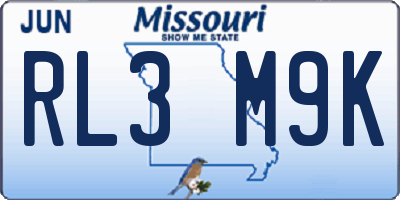 MO license plate RL3M9K