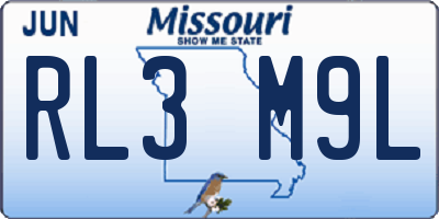 MO license plate RL3M9L