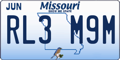 MO license plate RL3M9M