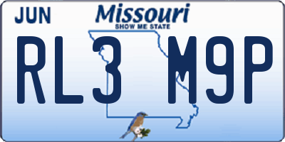MO license plate RL3M9P