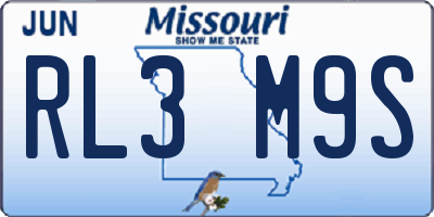 MO license plate RL3M9S