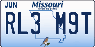 MO license plate RL3M9T