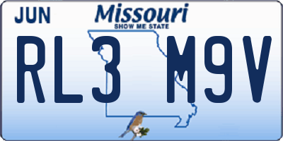 MO license plate RL3M9V