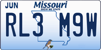MO license plate RL3M9W