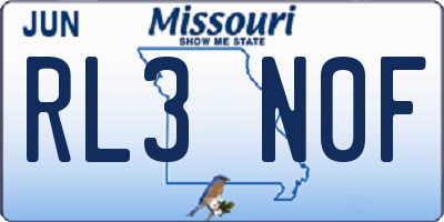 MO license plate RL3N0F