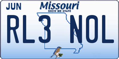 MO license plate RL3N0L