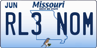 MO license plate RL3N0M