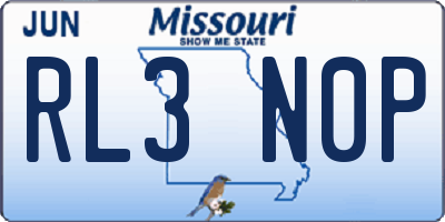 MO license plate RL3N0P