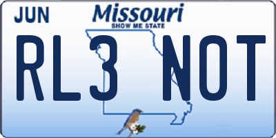 MO license plate RL3N0T