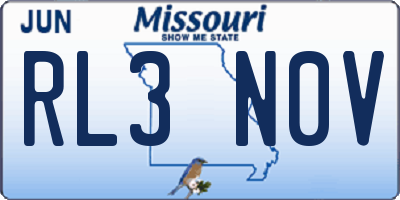 MO license plate RL3N0V