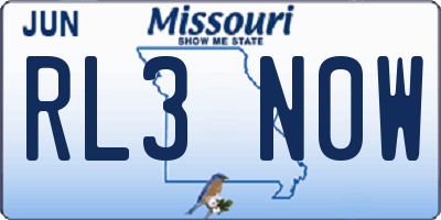 MO license plate RL3N0W