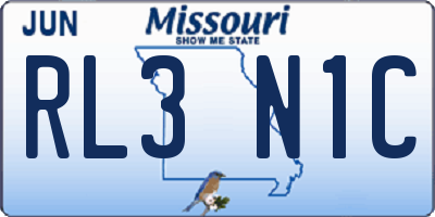 MO license plate RL3N1C