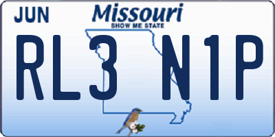 MO license plate RL3N1P
