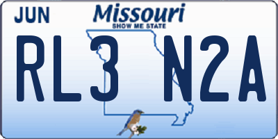 MO license plate RL3N2A