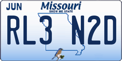 MO license plate RL3N2D