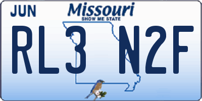 MO license plate RL3N2F