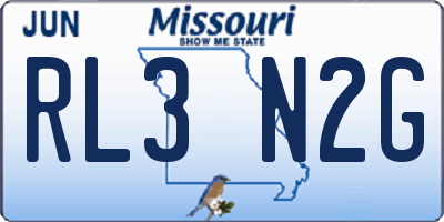 MO license plate RL3N2G