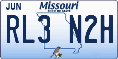 MO license plate RL3N2H