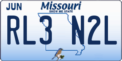 MO license plate RL3N2L
