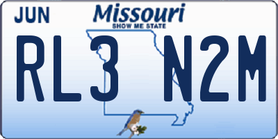 MO license plate RL3N2M