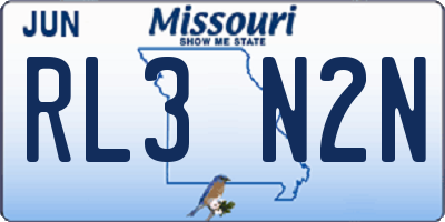 MO license plate RL3N2N
