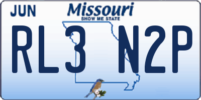 MO license plate RL3N2P