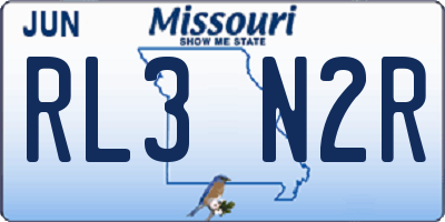 MO license plate RL3N2R