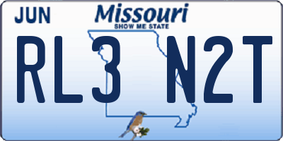 MO license plate RL3N2T