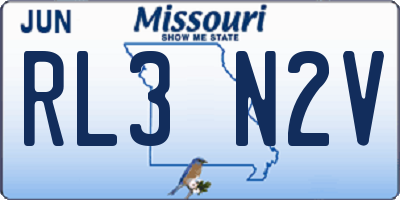MO license plate RL3N2V