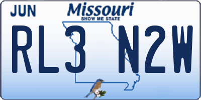 MO license plate RL3N2W