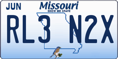 MO license plate RL3N2X