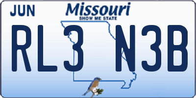 MO license plate RL3N3B